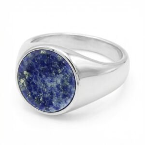 Men's Round Signet Stone Ring